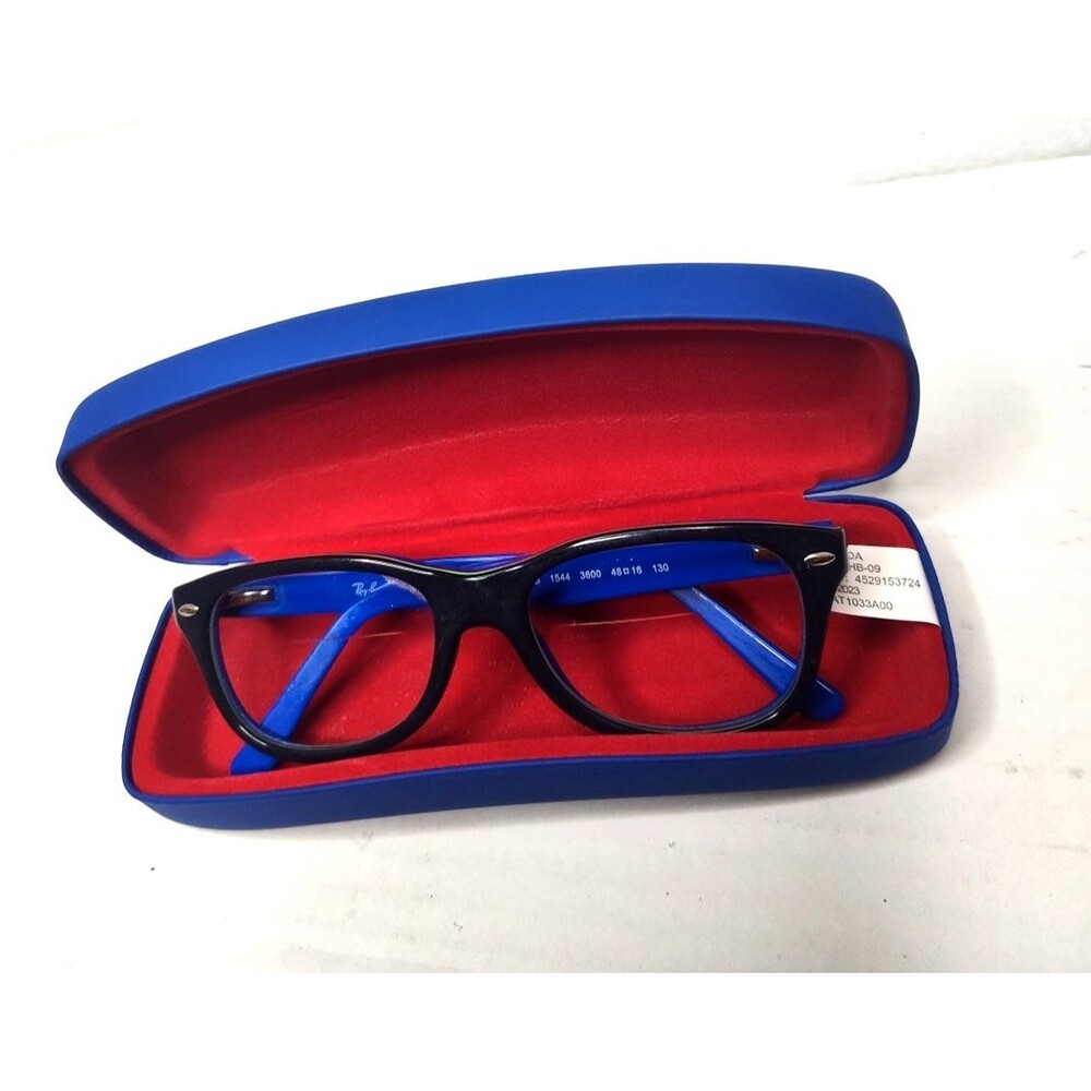 Ray Ban KIDS RB 1544 3600 Blue Green Wayfarer Eyeglass Frames 48-16-130 w Case